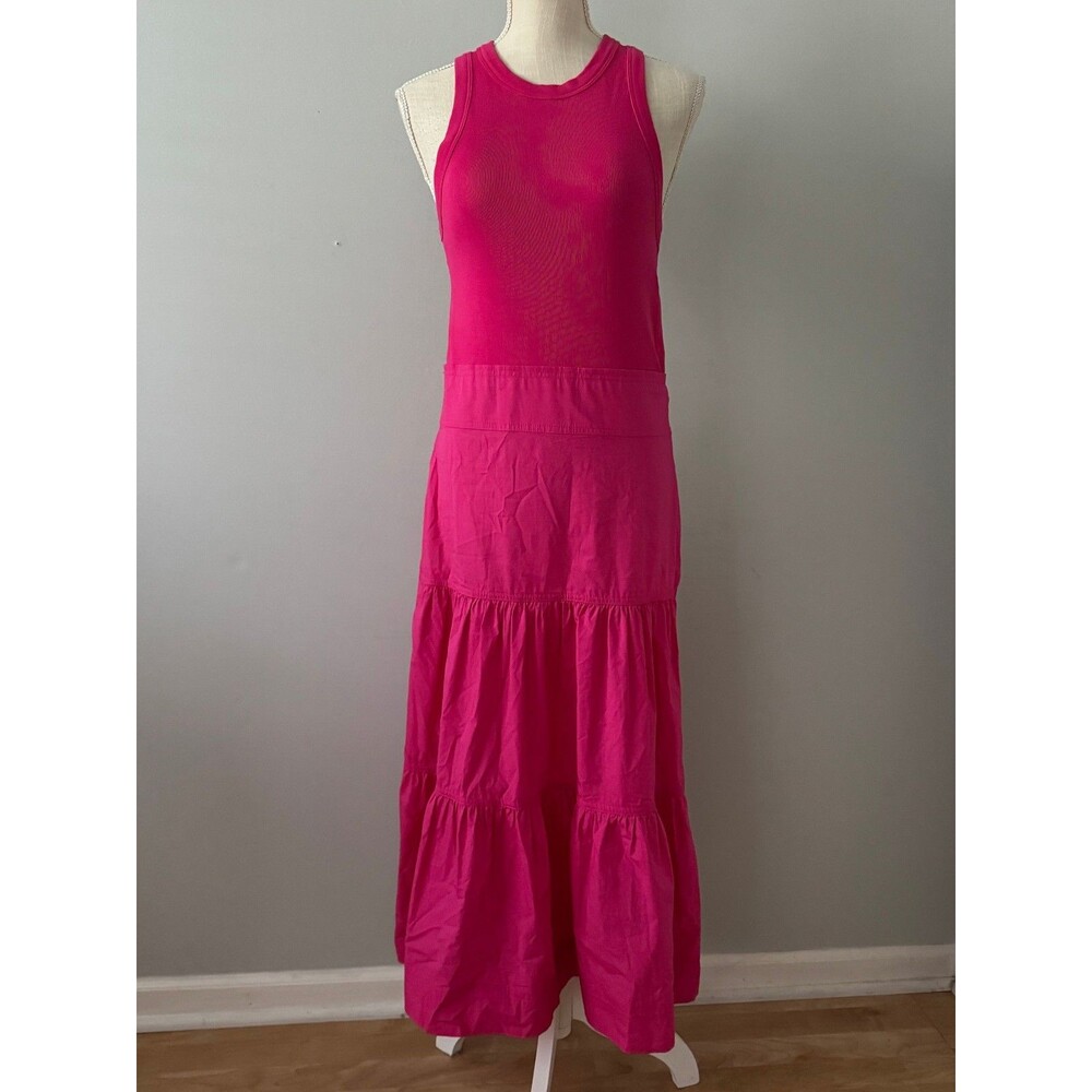 Veronica Beard Austyn Tiered Midi-Dress in Fuchsia Size Small *Read